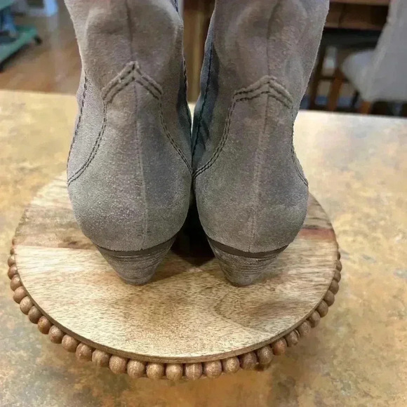 BCBG Holland Gray Distressed Suede Western Boots - Picture 8 of 15